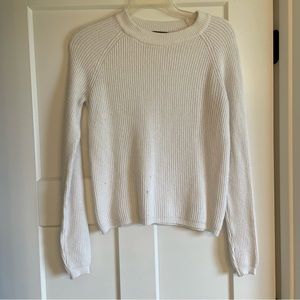 Tahari White Crew Neck Sweater Size S